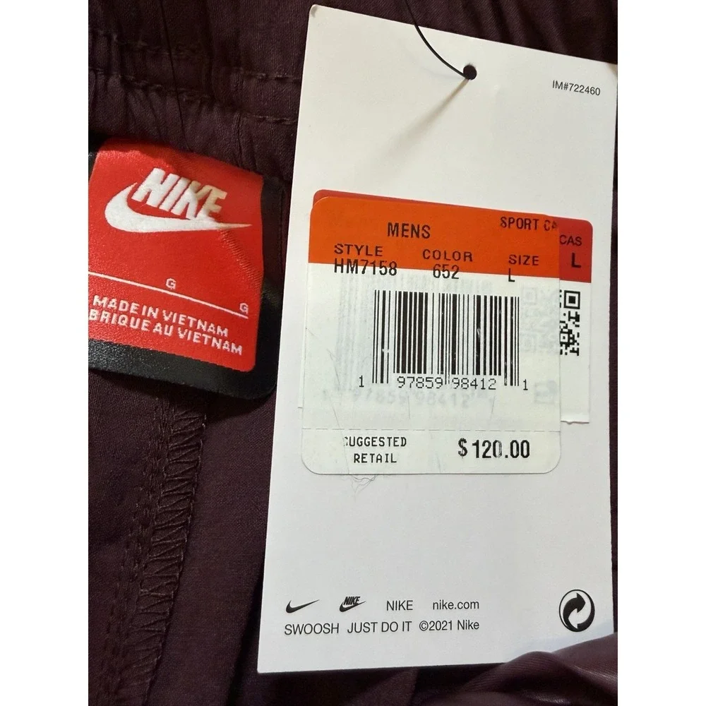 Nike Tech Woven Oversized Pants Burgundy Men's Size Large HM7158-652 NWT